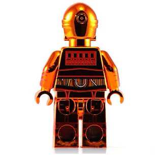 3PO Prototype Droid (Orange Chrome) - Custom Star Wars Minifig - Image 2