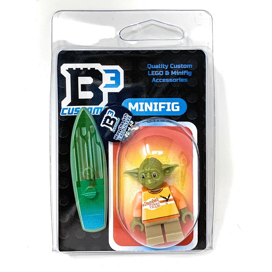 B3 Customs® Dagobah Surf Team Yoda Minifig (Limited Edition, Only 50 Made)