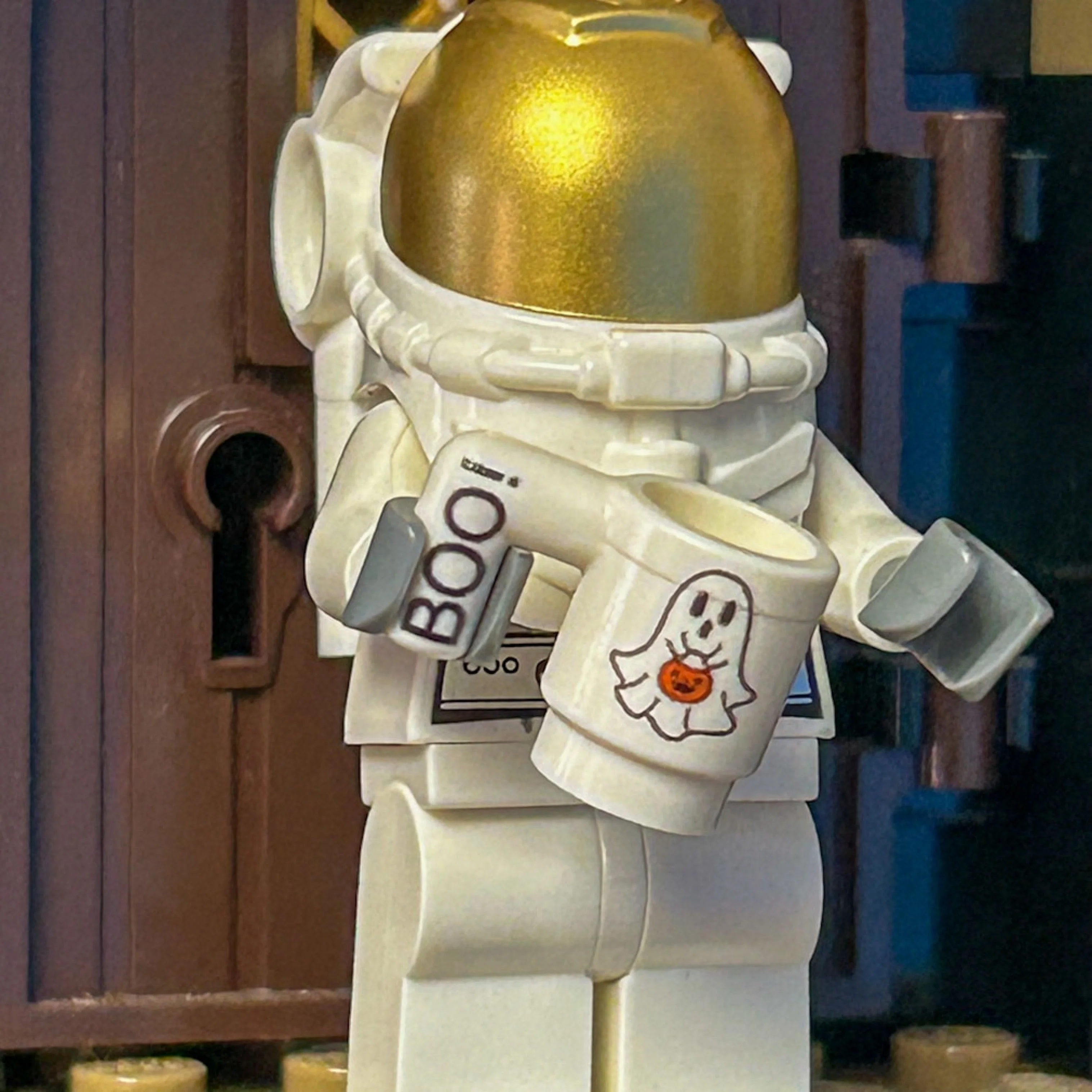 Boo! Ghost w/ Pumpkin Mug for Minifigs - B3 Customs - Image 2