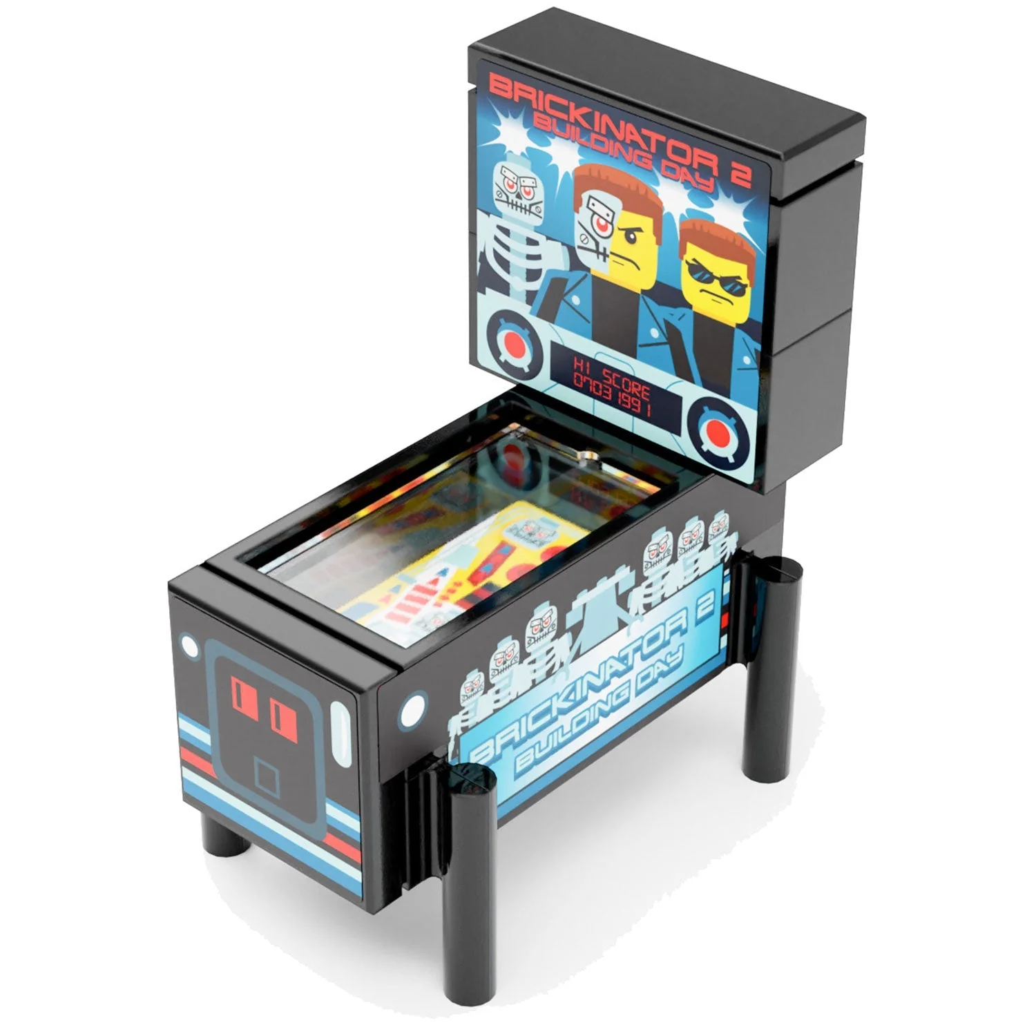 Brickinator 2: Building Day - B3 Customs Pinball Arcade Machine Building Set made using LEGO parts - Image 2