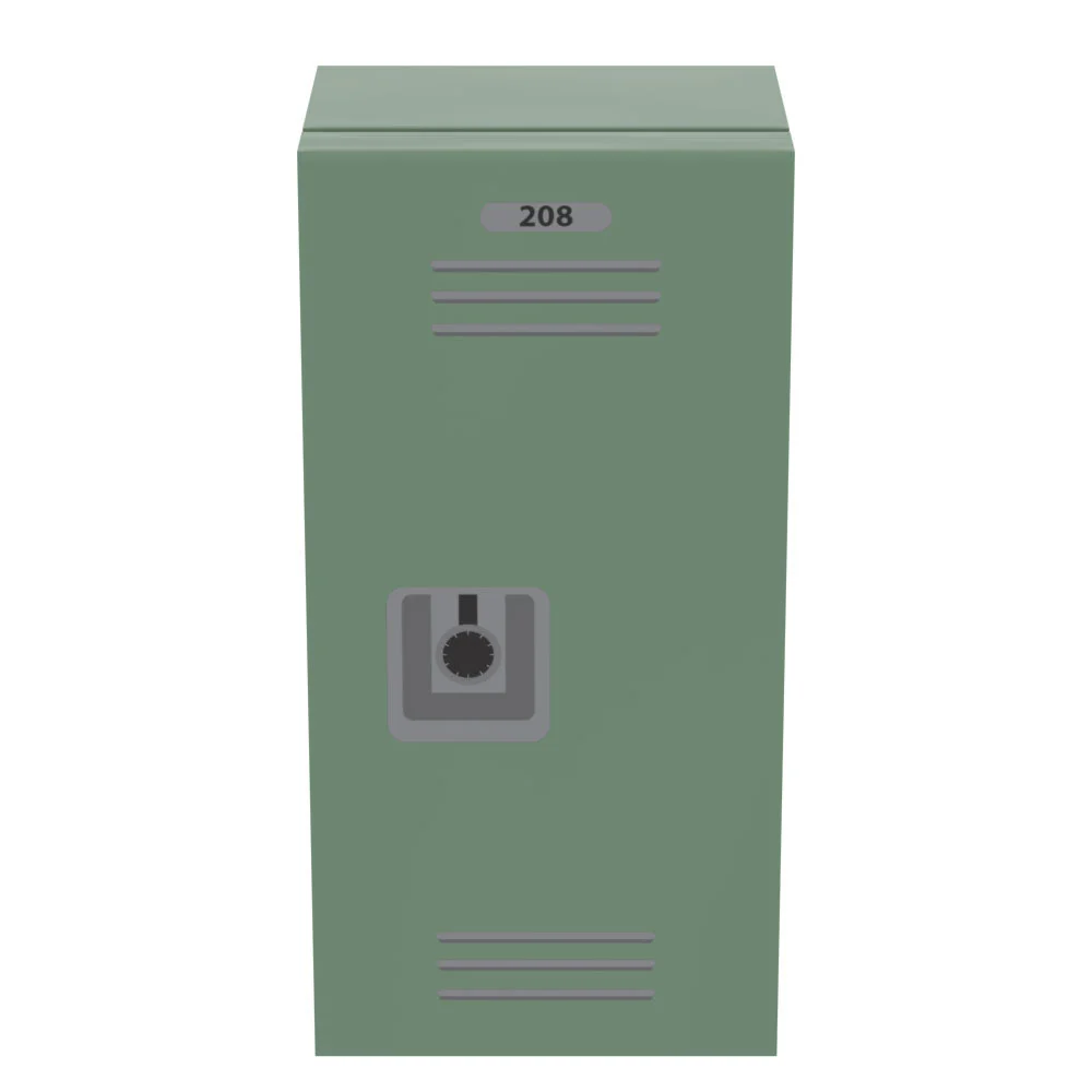 High School Locker (Plain) for Minifigs made using LEGO parts - B3 Customs - Image 2