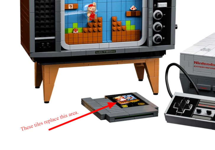 Nintendo Contra Custom Tile Pack for LEGO Set 71374 - Image 3