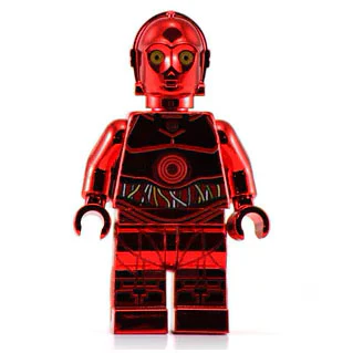 R3PO Droid (Red Chrome) - Custom Star Wars Minifig