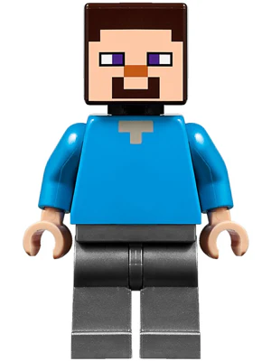 Steve (Flat Silver Legs) - LEGO Minecraft Minifigure (2017)